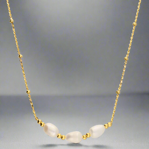 Gold Plated Sterling Silver And Trio Pearl Beaded Necklace - More Than Just a Gift | Narborough Hall