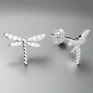 Iris & Miel Sterling Silver CZ Dragonfly Earrings - More Than Just a Gift | Narborough Hall