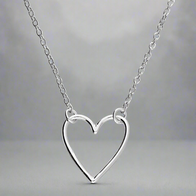 Sterling Silver Delicate Open Heart Necklace - More Than Just a Gift | Narborough Hall