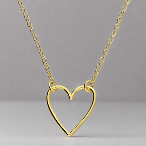 Gold Plated Sterling Silver Small Open Heart Necklace - More Than Just a Gift | Narborough Hall