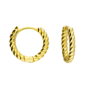 Sterling Silver Gold Plated Twist Hoop Earrings - More Than Just a Gift | Narborough Hall