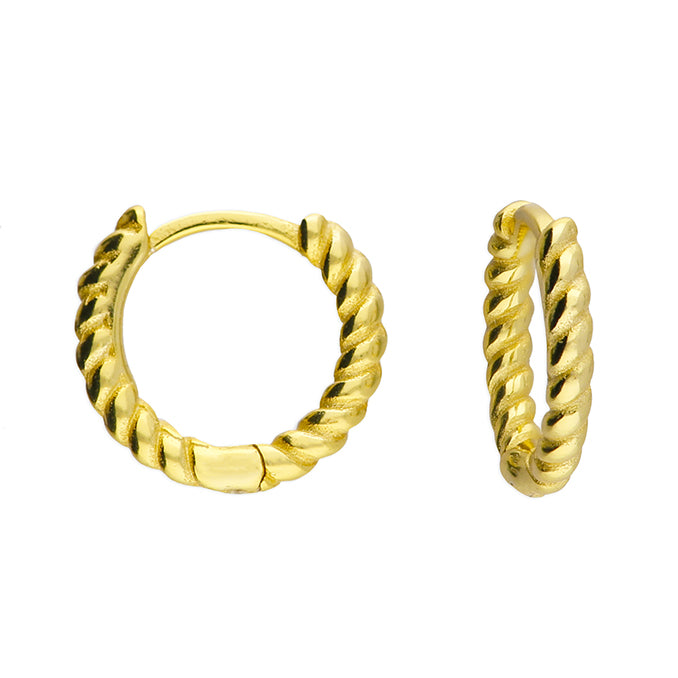 Sterling Silver Gold Plated Twist Hoop Earrings - More Than Just a Gift | Narborough Hall