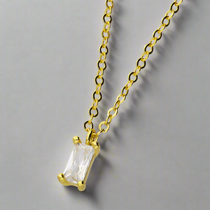 Gold Plated Sterling Silver CZ Baguette Necklace - More Than Just a Gift | Narborough Hall