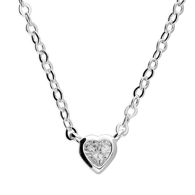 Sterling Silver Mini CZ Heart Necklace - More Than Just a Gift | Narborough Hall