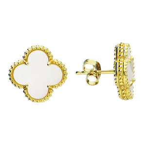 Sterling Silver Gold Plated Quatrefoil Earrings - More Than Just a Gift | Narborough Hall
