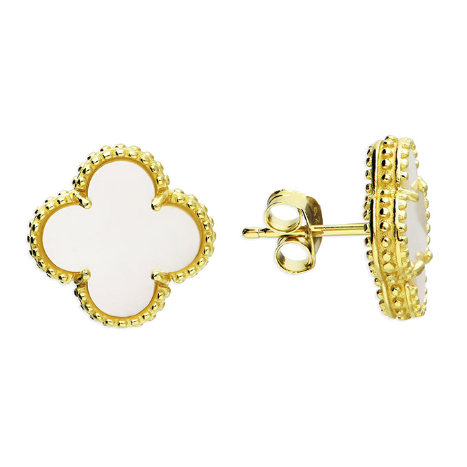 Sterling Silver Gold Plated Quatrefoil Earrings - More Than Just a Gift | Narborough Hall