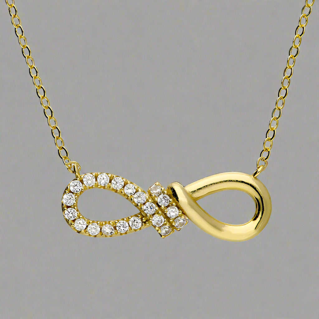 Sterling Silver Gold Plated Infinity Knot Necklace