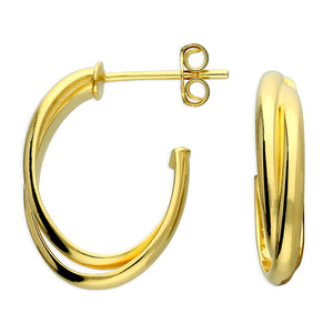 Sterling Silver Gold Russian Hoop Stud Earrings - More Than Just a Gift | Narborough Hall