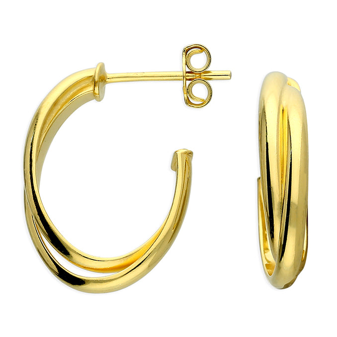 Sterling Silver Gold Russian Hoop Stud Earrings - More Than Just a Gift | Narborough Hall