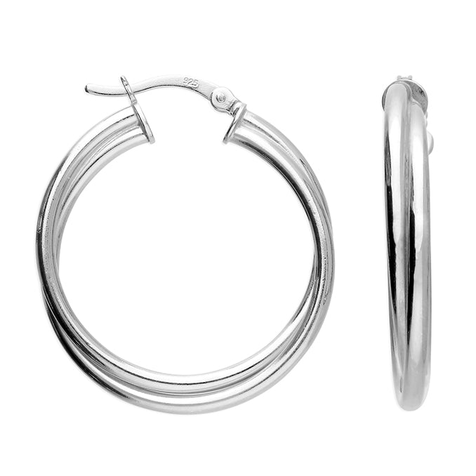 Sterling Silver Twisted Hinged Hoop Earrings - More Than Just a Gift | Narborough Hall