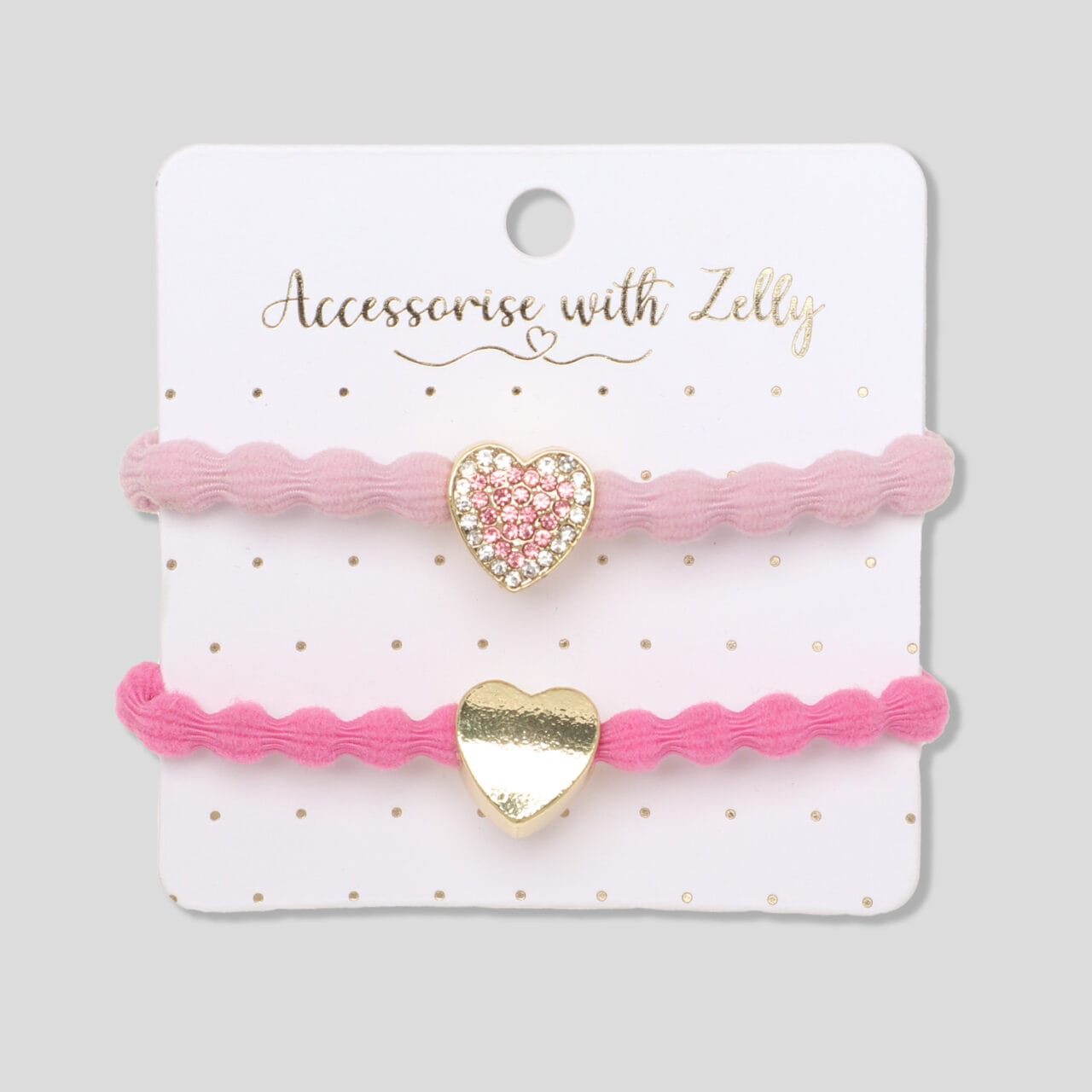 Zelly Pinjk/Gold Heart Bangle Bands