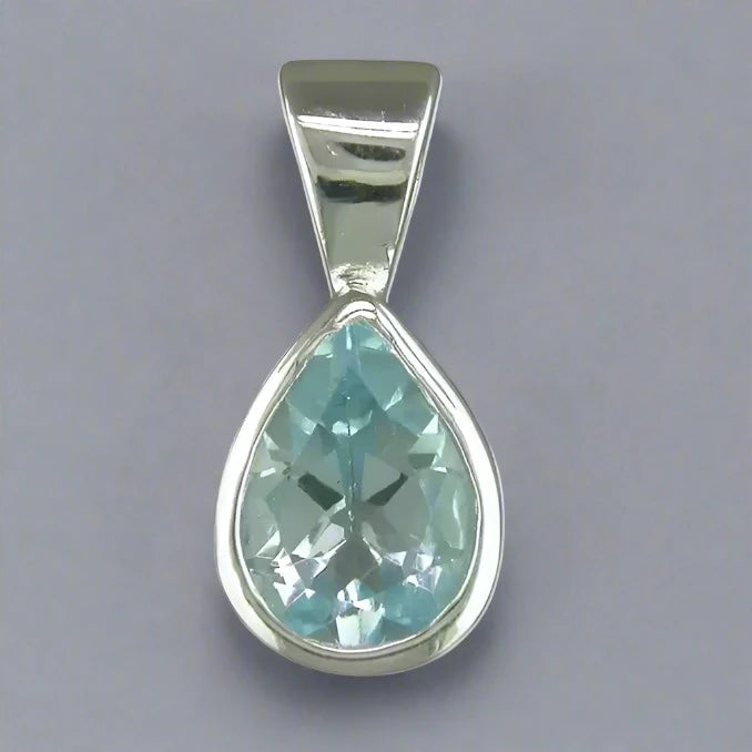 Sterling Silver Blue Topaz Teardrop Necklace - More Than Just a Gift | Narborough Hall