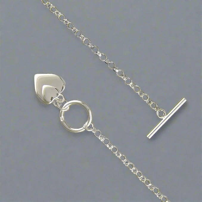 Sterling Silver Two Mini Hearts T-bar Necklace - More Than Just a Gift | Narborough Hall