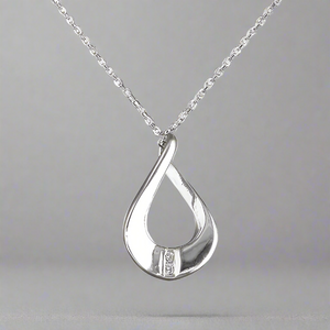 Sterling Silver Twisted Loop CZ Necklace - More Than Just a Gift | Narborough Hall