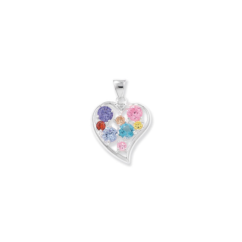 Sterling Silver Multi - Colour Heart Necklace - More Than Just a Gift | Narborough Hall