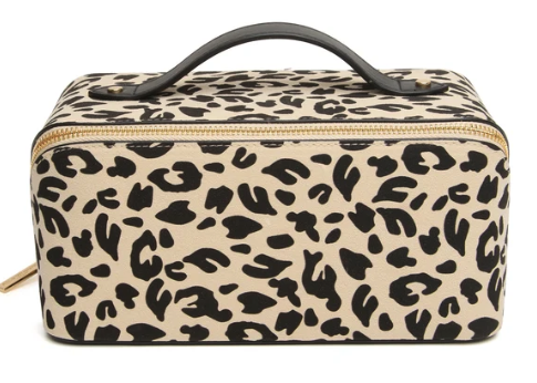 Alice Wheeler Leopard Large Train Case