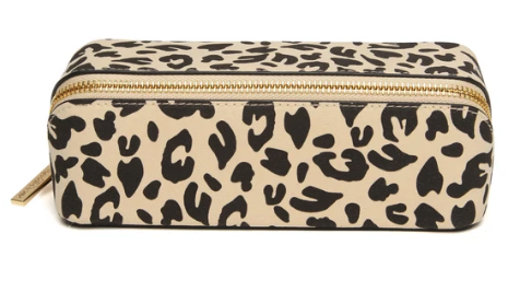 Alice Wheeler Leopard Small Train Case