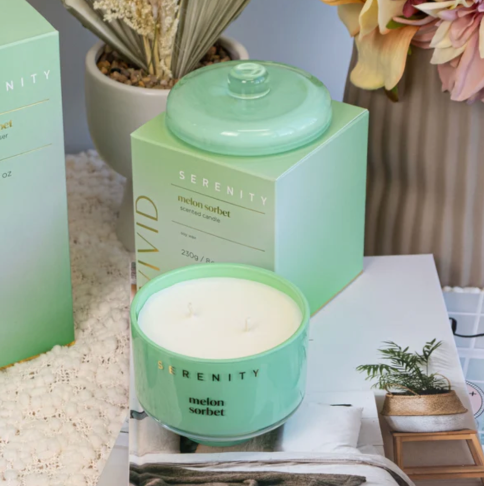 Serenity Vivid Candle - Melon Sorbet - More Than Just a Gift | Narborough Hall