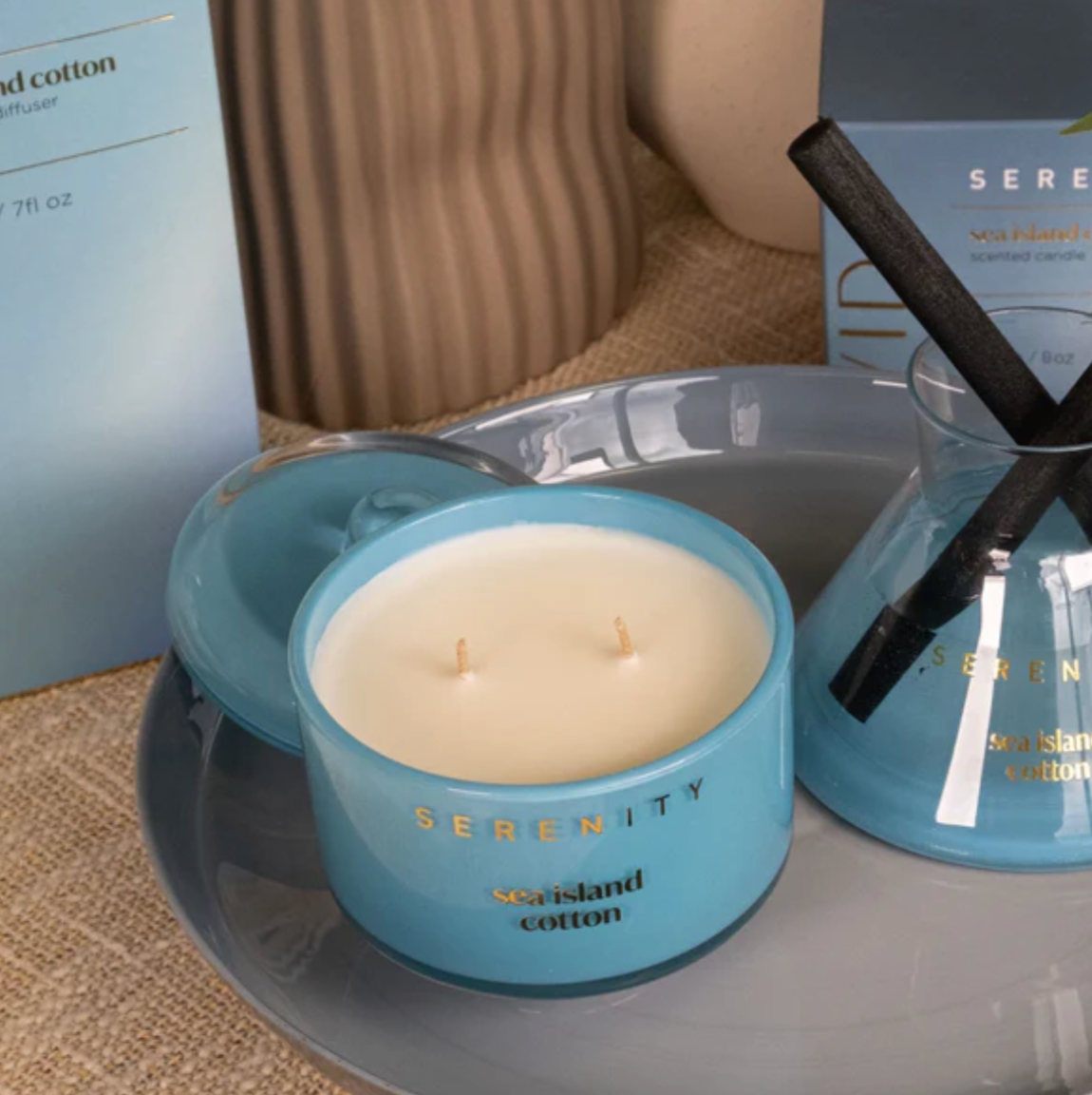 Serenity Vivid Candle - Sea Island Cotton - More Than Just a Gift | Narborough Hall