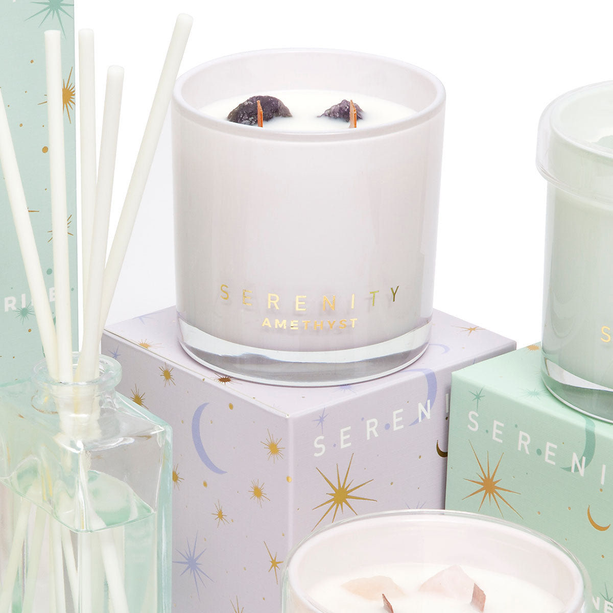 Serenity Crystal De-Stress & Amethyst Candle - More Than Just a Gift | Narborough Hall