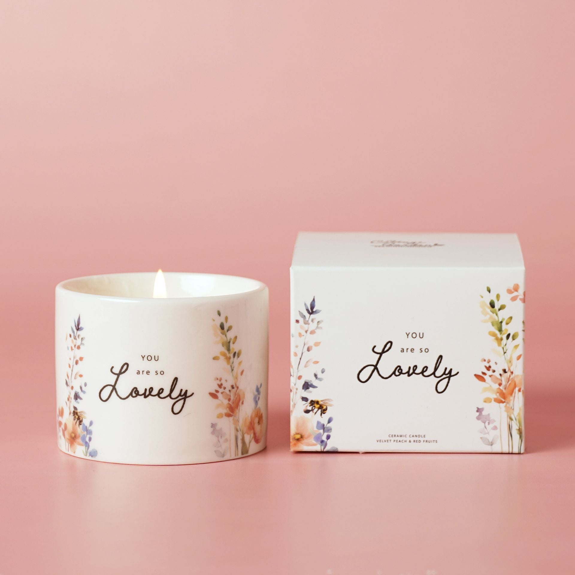 the cottage garden ceramic candle 100g - lovely - More Than Just a Gift | Narborough Hall