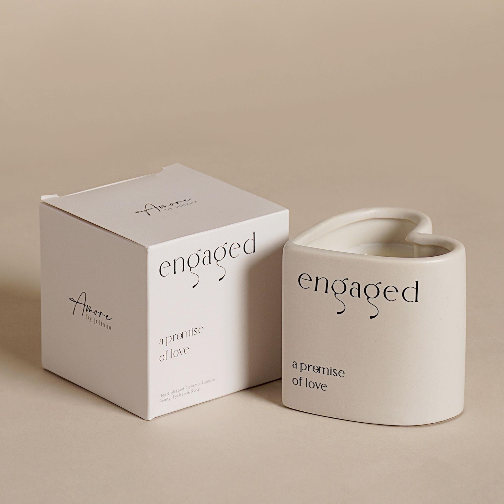 Amore Engaged Heart Candle