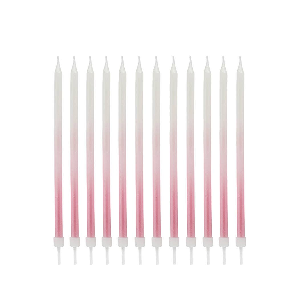Hootyballoo by Club Green - Pink Ombre Tall Skinny Wax Candles 12 Pack - More Than Just a Gift | Narborough Hall