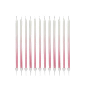 Hootyballoo by Club Green - Pink Ombre Tall Skinny Wax Candles 12 Pack - More Than Just a Gift | Narborough Hall
