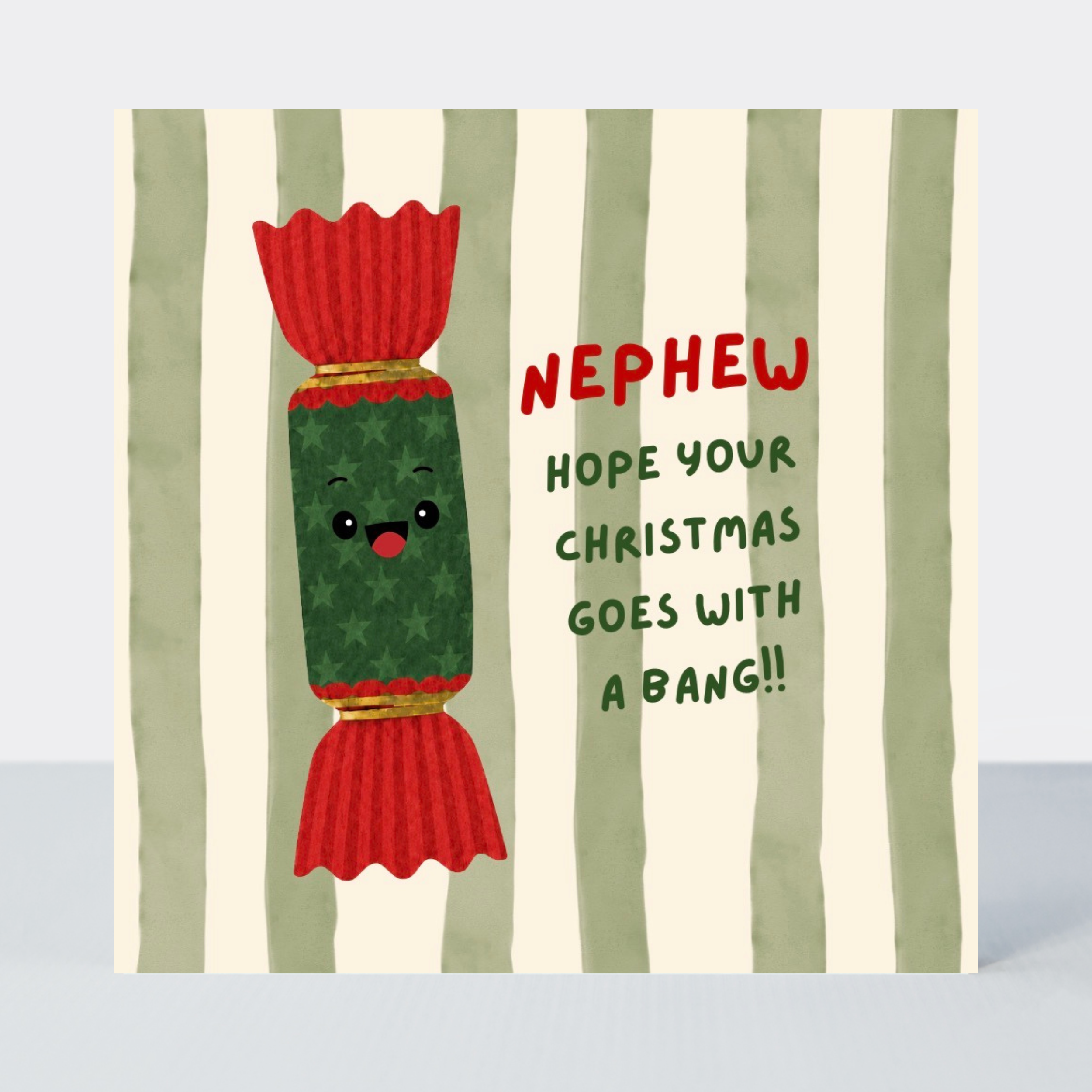 Petimo - Nephew Cracking Christmas Striped Fun Card