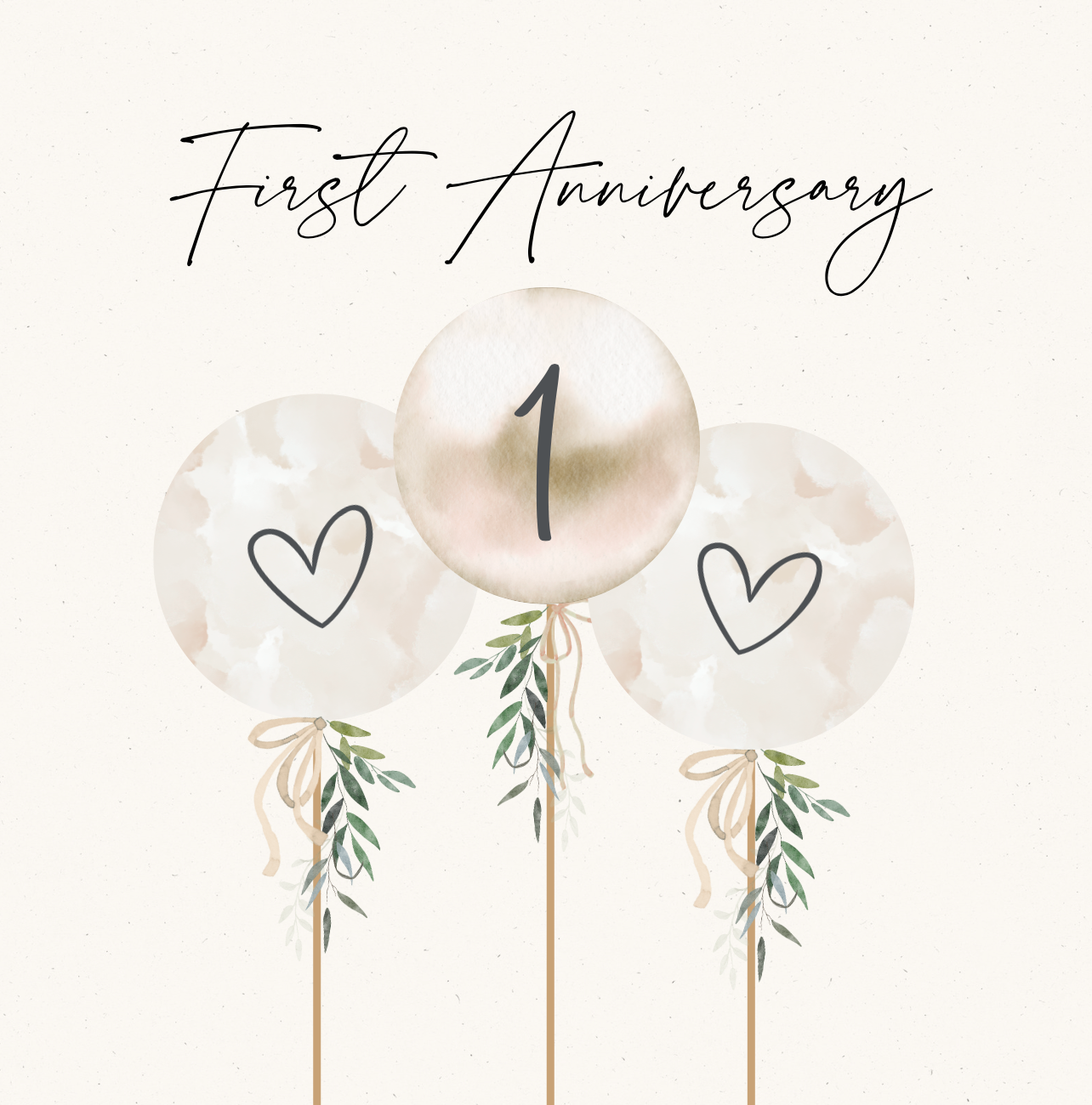 Camille First Anniversary Balloons Card - More Than Just a Gift | Narborough Hall