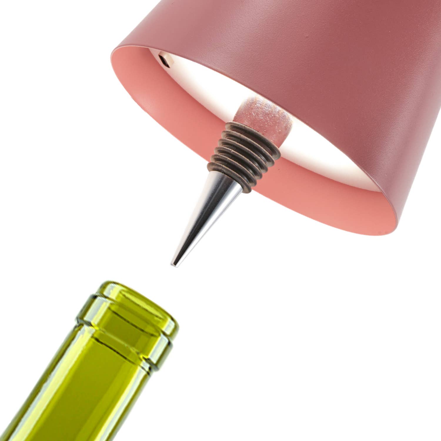 Cordless LED Table Lamp with Bottle Stopper: Black