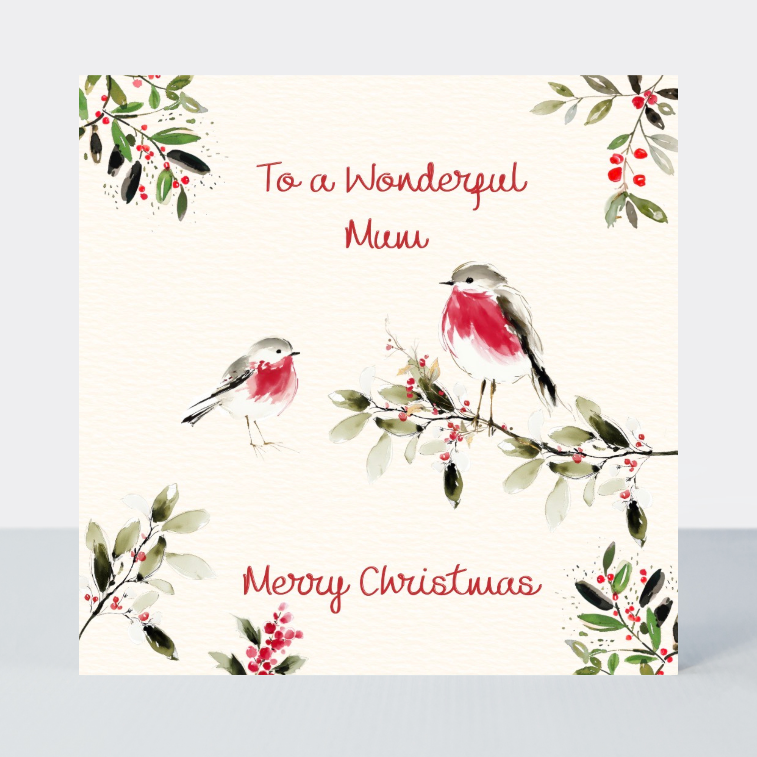 Petimo - Wonderful Mum Robins Sketchbook Christmas Card