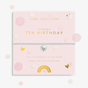 Joma Jewellery Kids' Confetti A Little '7th Birthday' Silver Plated Bracelet - More Than Just a Gift | Narborough Hall