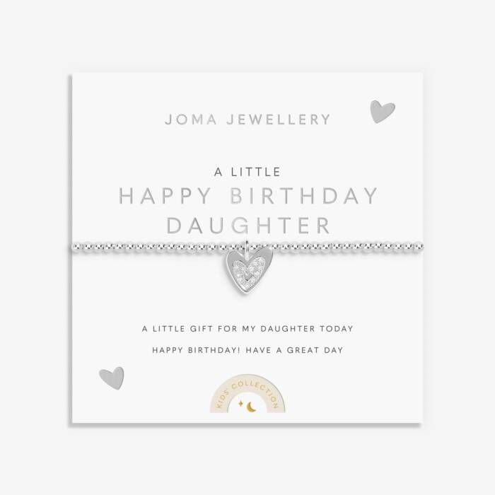 Joma Kids' A Little 'Happy Birthday Daughter' Bracelet In Silver Plating