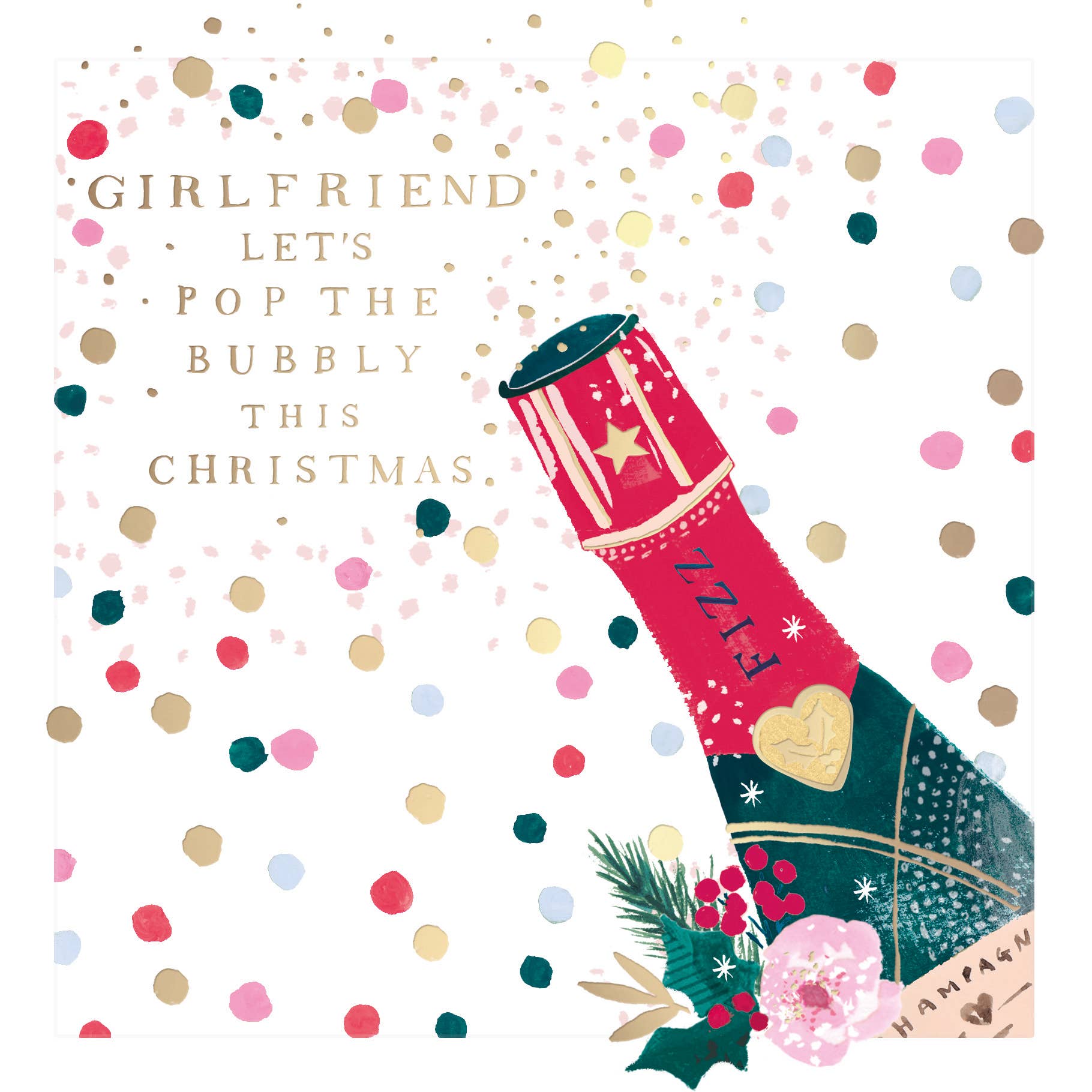 Hotchpotch - Girlfriend Oh! Dotty Christmas Card Champagne