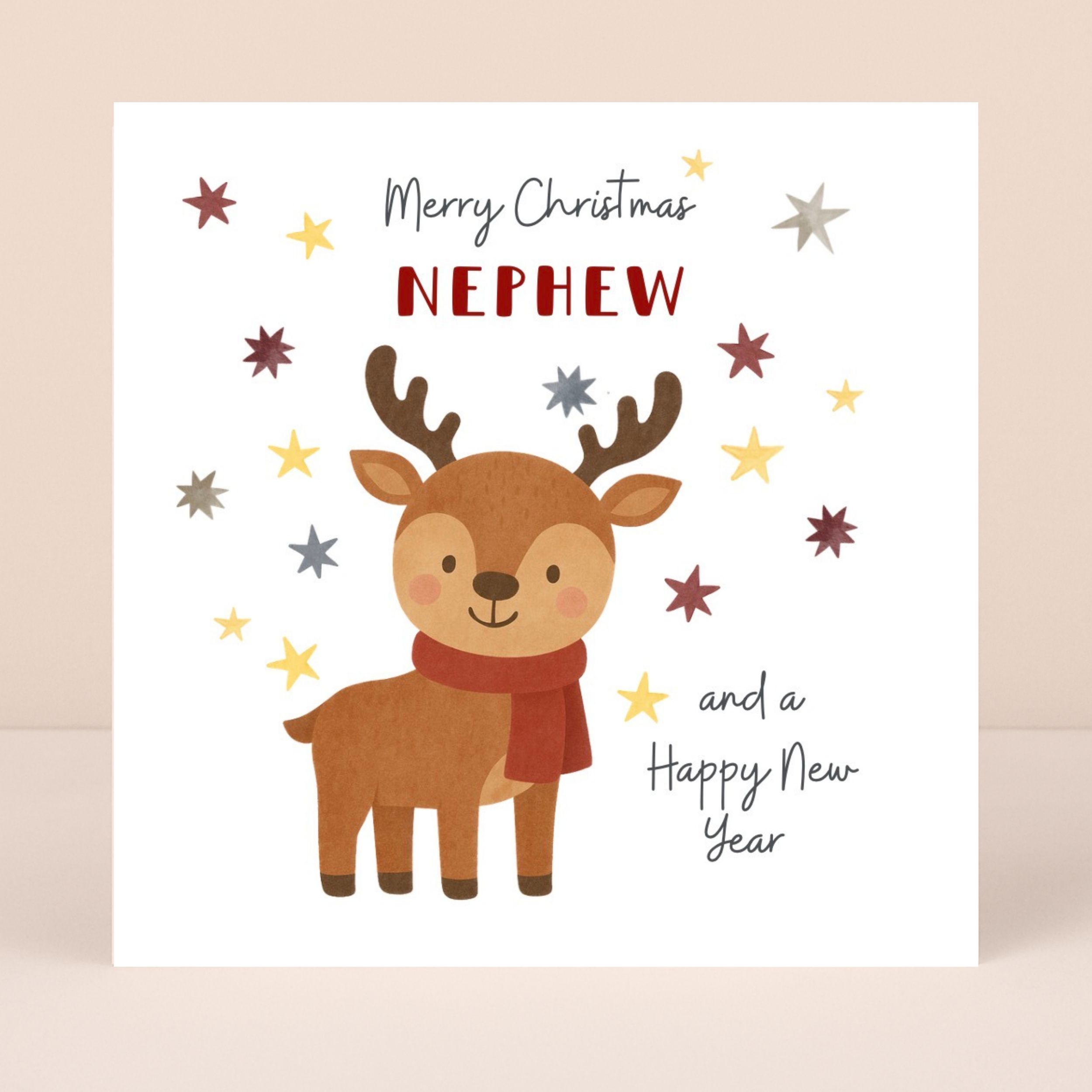 Petimo - Nephew Reindeer Holly Jolly Christmas Card