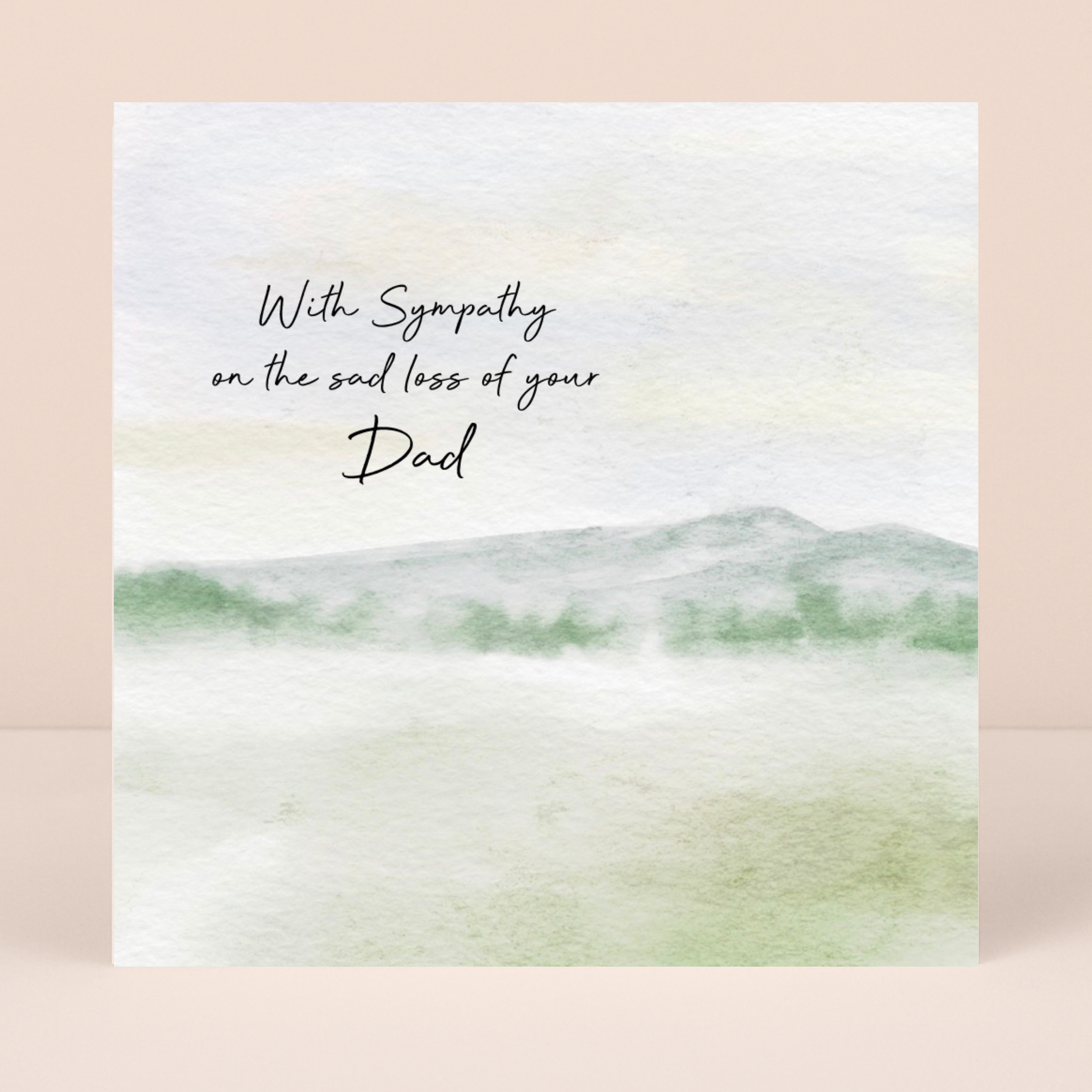 Petimo - Loss of Dad Sympathy Watercolour Over The Horizon Card