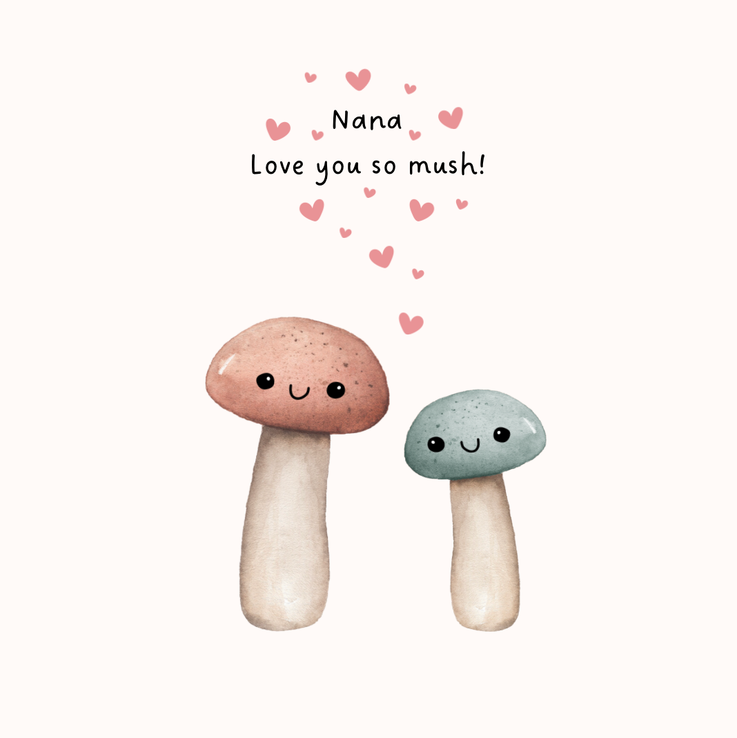 Petimo - Nana Love You So Much Cute Mushroom Card
