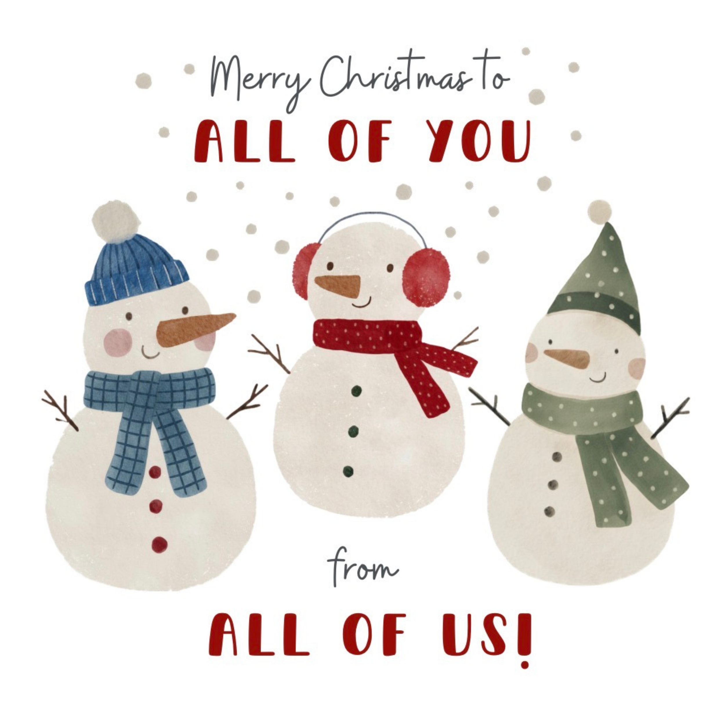 Petimo - All of You Family of Snowmen Holly Jolly Christmas Card
