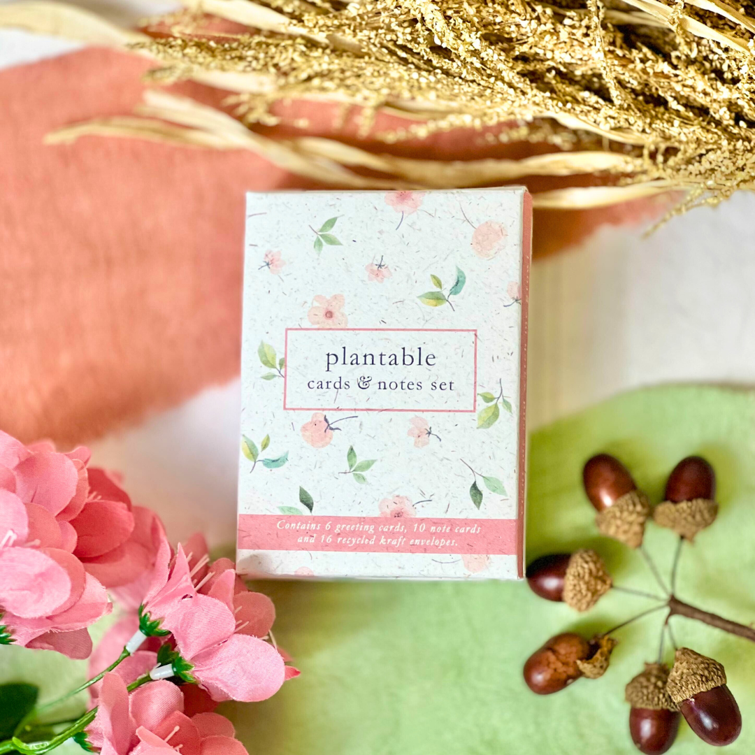 Little Green Gifts - Cards & Notes Set - Choice Of Designs (TU-6): 003 - Blushing Blooms - More Than Just a Gift | Narborough Hall