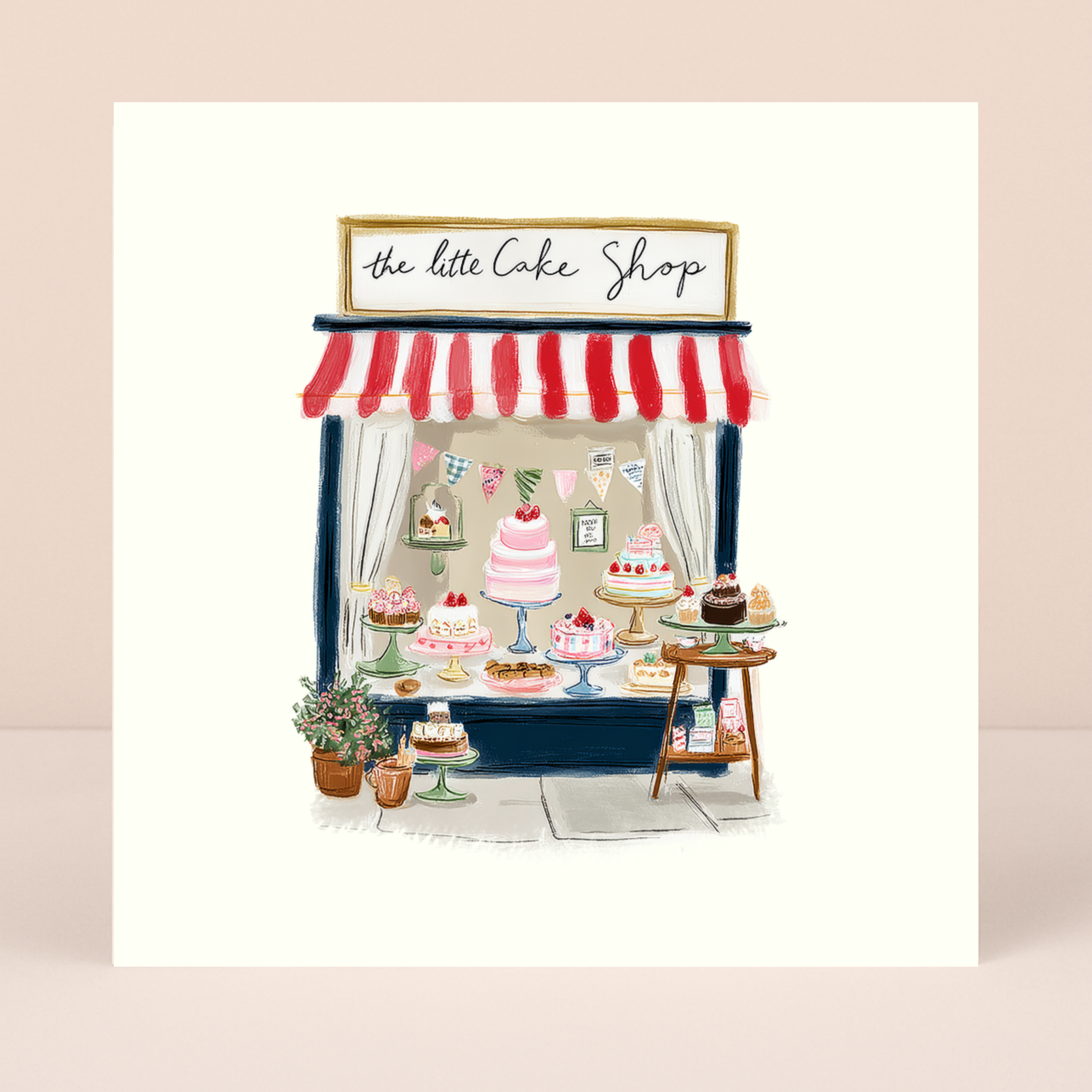 Petimo - The Little Cake Shop Up Your Street Blank Card