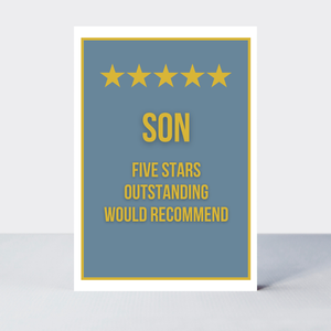 Petimo - Not Too Much Five Star Son Birthday Card - More Than Just a Gift | Narborough Hall