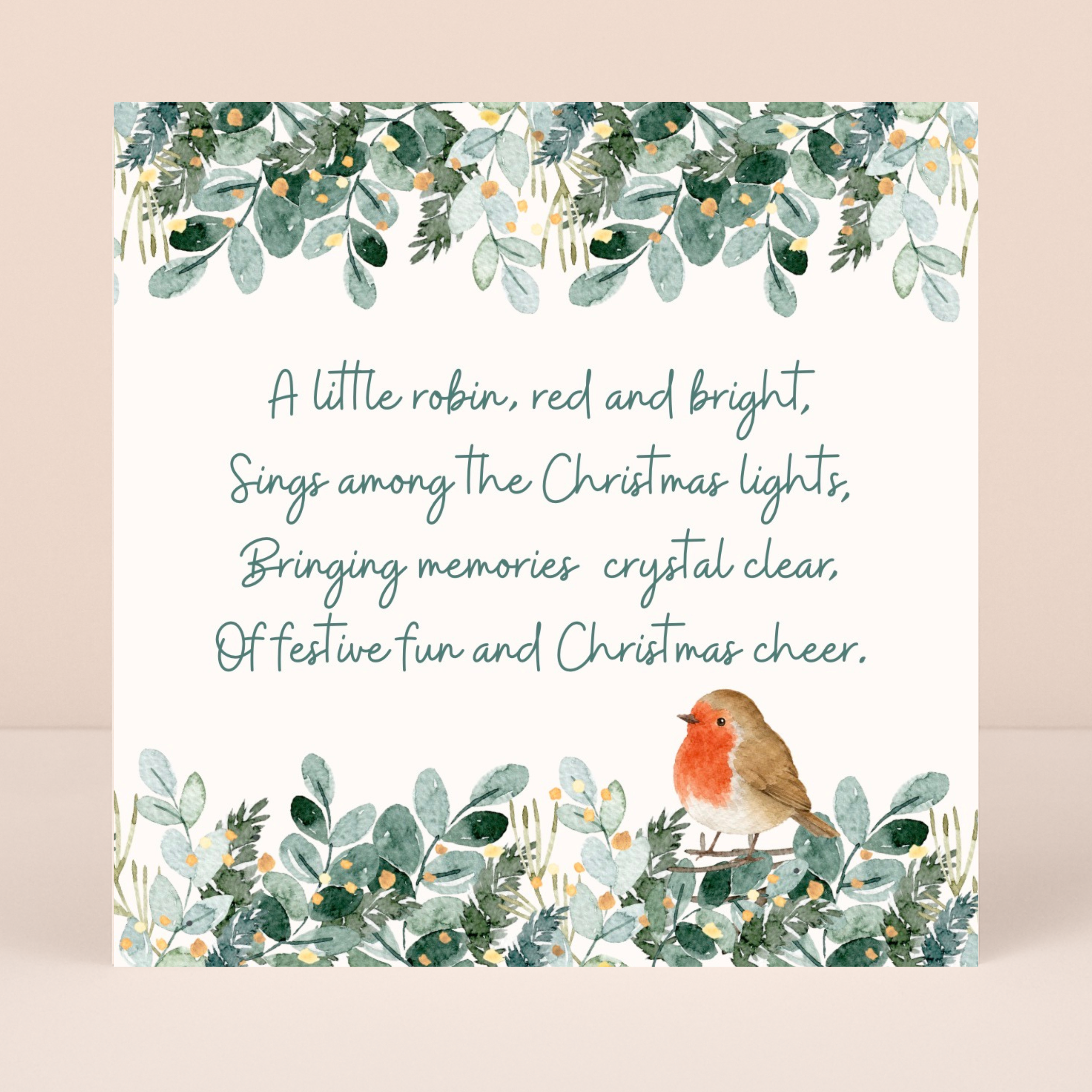 Petimo - A Little Robin Sentimental Sympathy Christmas Card