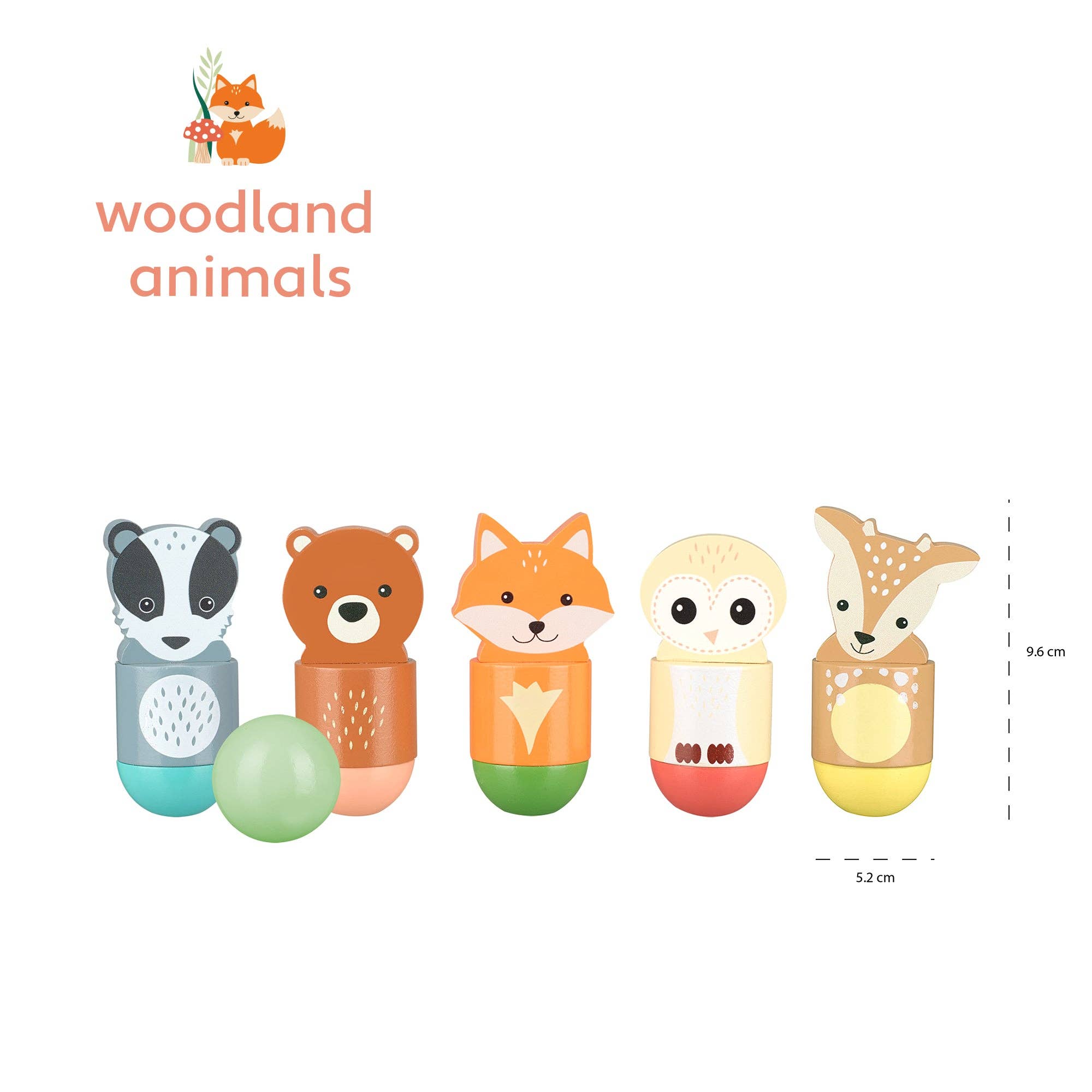 Orange Tree Toys - Woodland Wooden Skittles