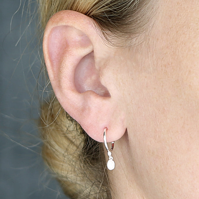 Sterling Silver CZ Opal Charm Hoop Earrings - More Than Just a Gift | Narborough Hall
