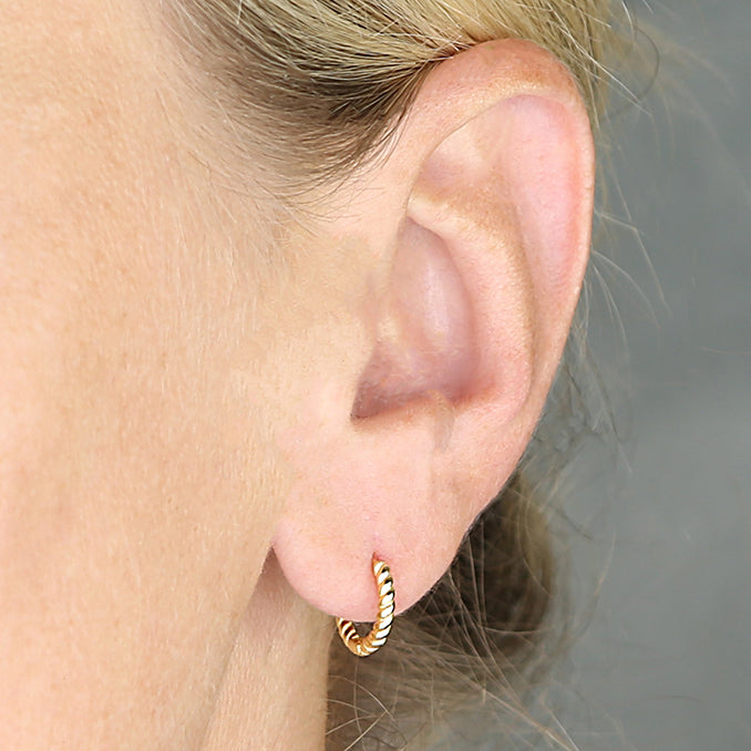 Sterling Silver Gold Plated Twist Hoop Earrings - More Than Just a Gift | Narborough Hall