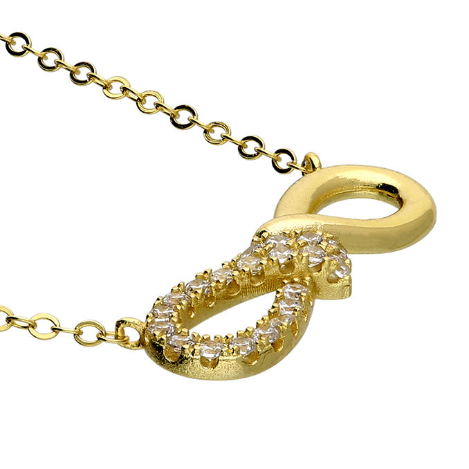 Sterling Silver Gold Plated Infinity Knot Necklace