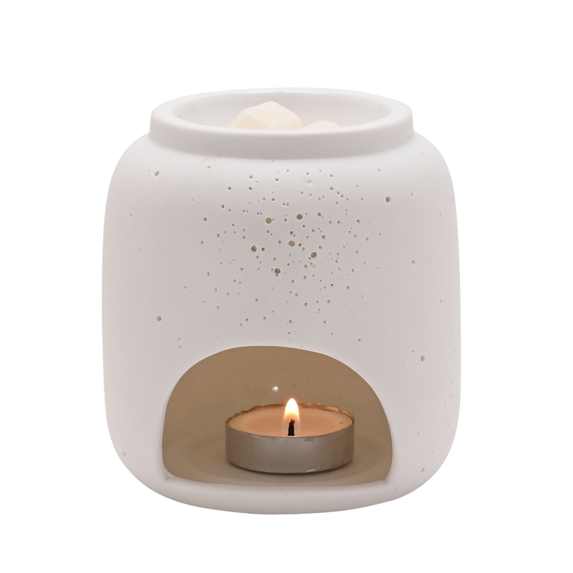 Hestia White Ceramic Wax Burner with Pinhole Details - More Than Just a Gift | Narborough Hall