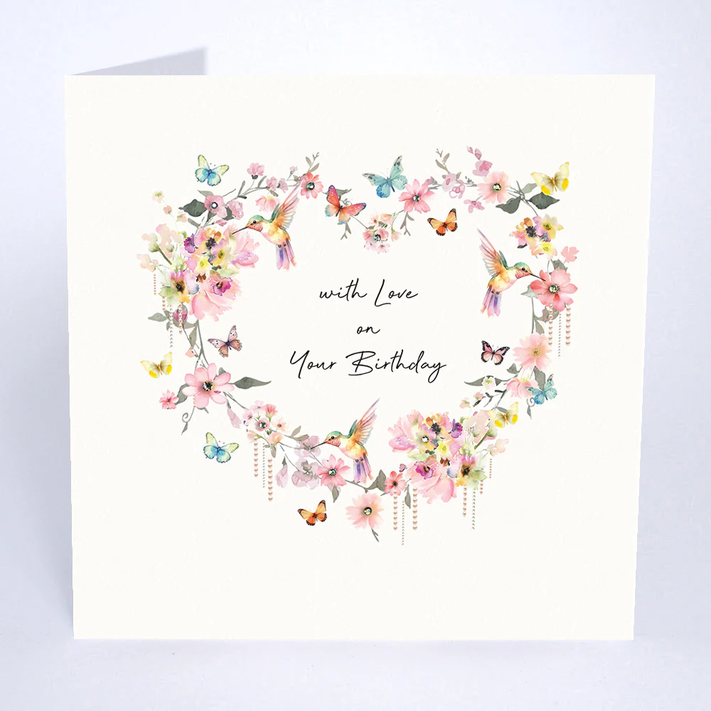 Beija-Flor With Love Wreath Birthday Card - More Than Just a Gift | Narborough Hall