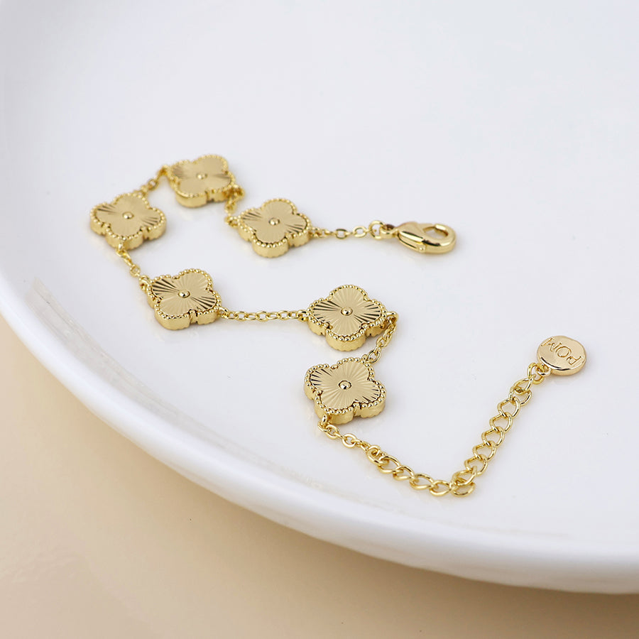 POM Faux Gold Plated Quatrefoil Station Bracelet - More Than Just a Gift | Narborough Hall